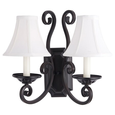 Maxim Two Light Oil Rubbed Bronze Wall Light 12218OI/SHD123